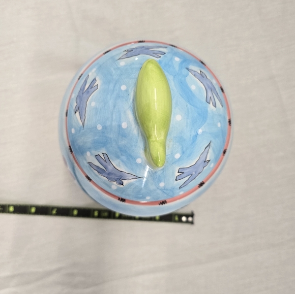 Hausenware Cat Kitten Butterfly Fish Birds Floral Ceramic Cookie Jar Vintage - Picture 16 of 16